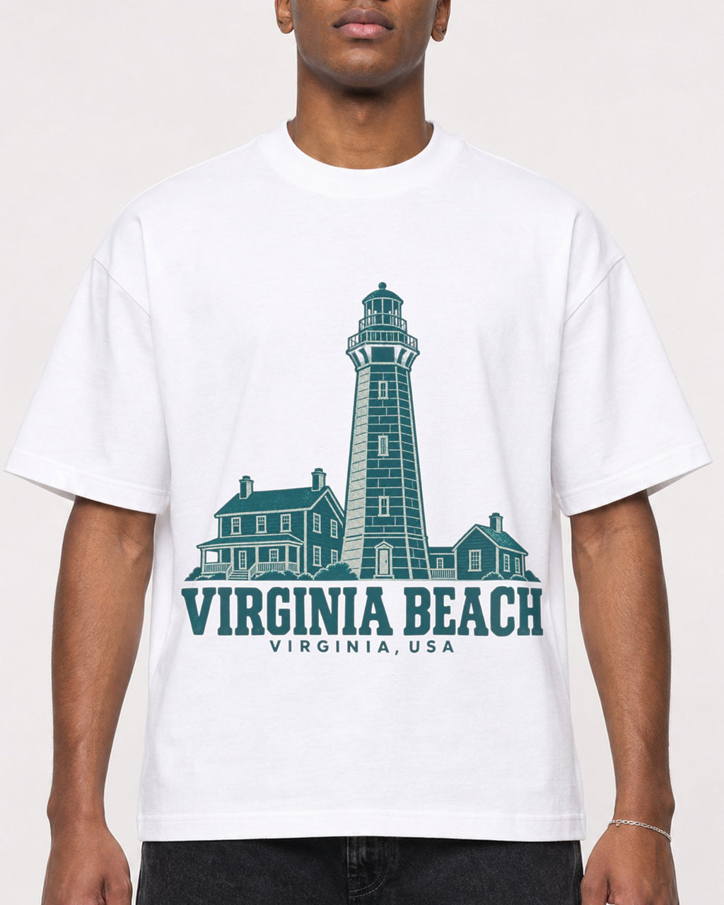 Mockup Boxy Heavyweight Tee White male close-up 15