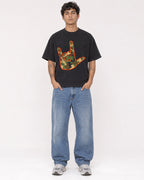 Mockup Boxy Heavyweight Tee Black male full-body 06