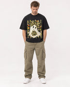 Mockup Boxy Heavyweight Tee Black male full-body 08