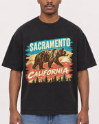 Mockup Boxy Heavyweight Tee Black male close-up 14