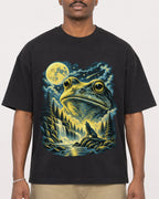 Mockup Boxy Heavyweight Tee Black male close-up 44