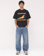 Mockup Boxy Heavyweight Tee Black male full-body 06