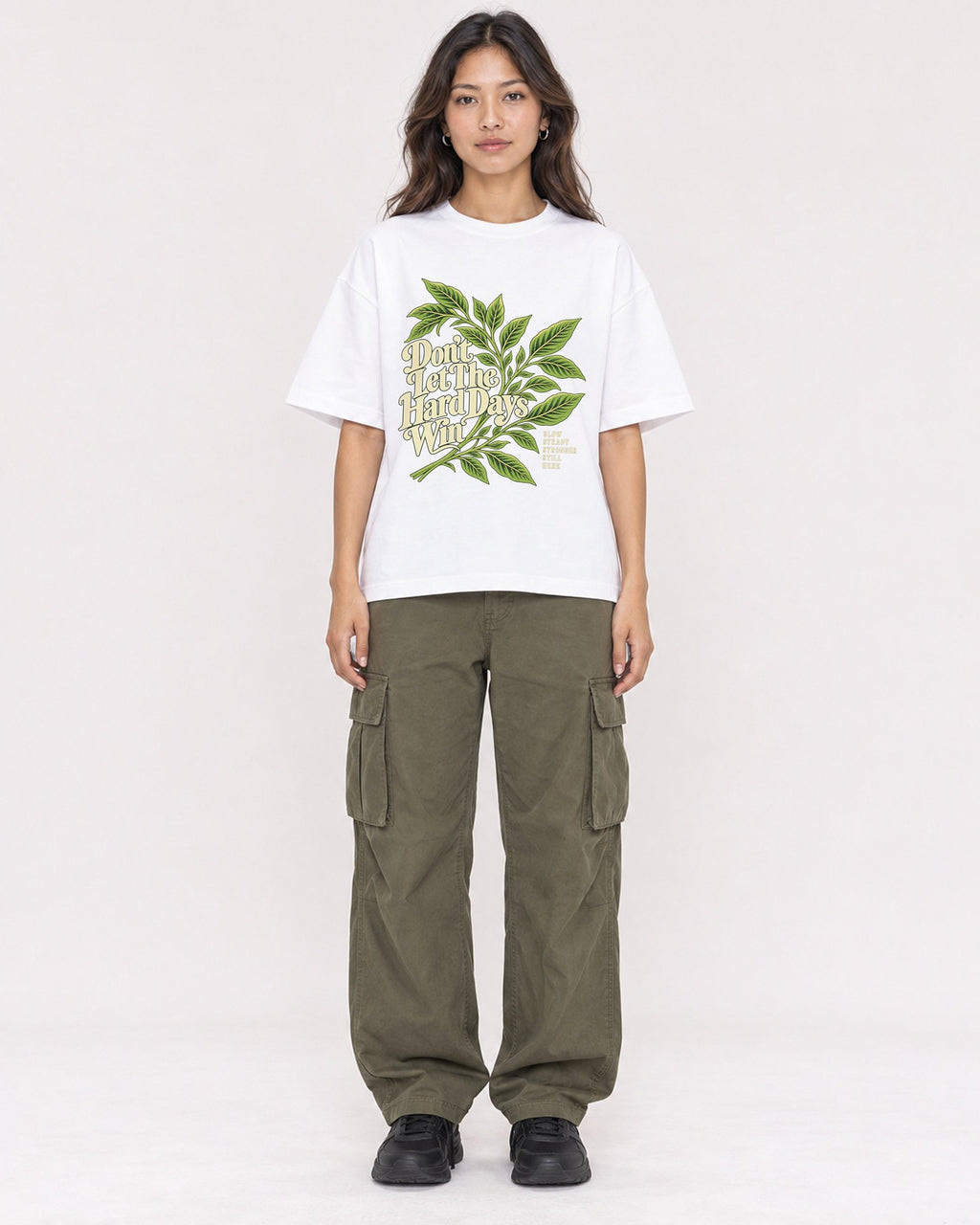 Mockup Boxy Heavyweight Tee White female full-body 02