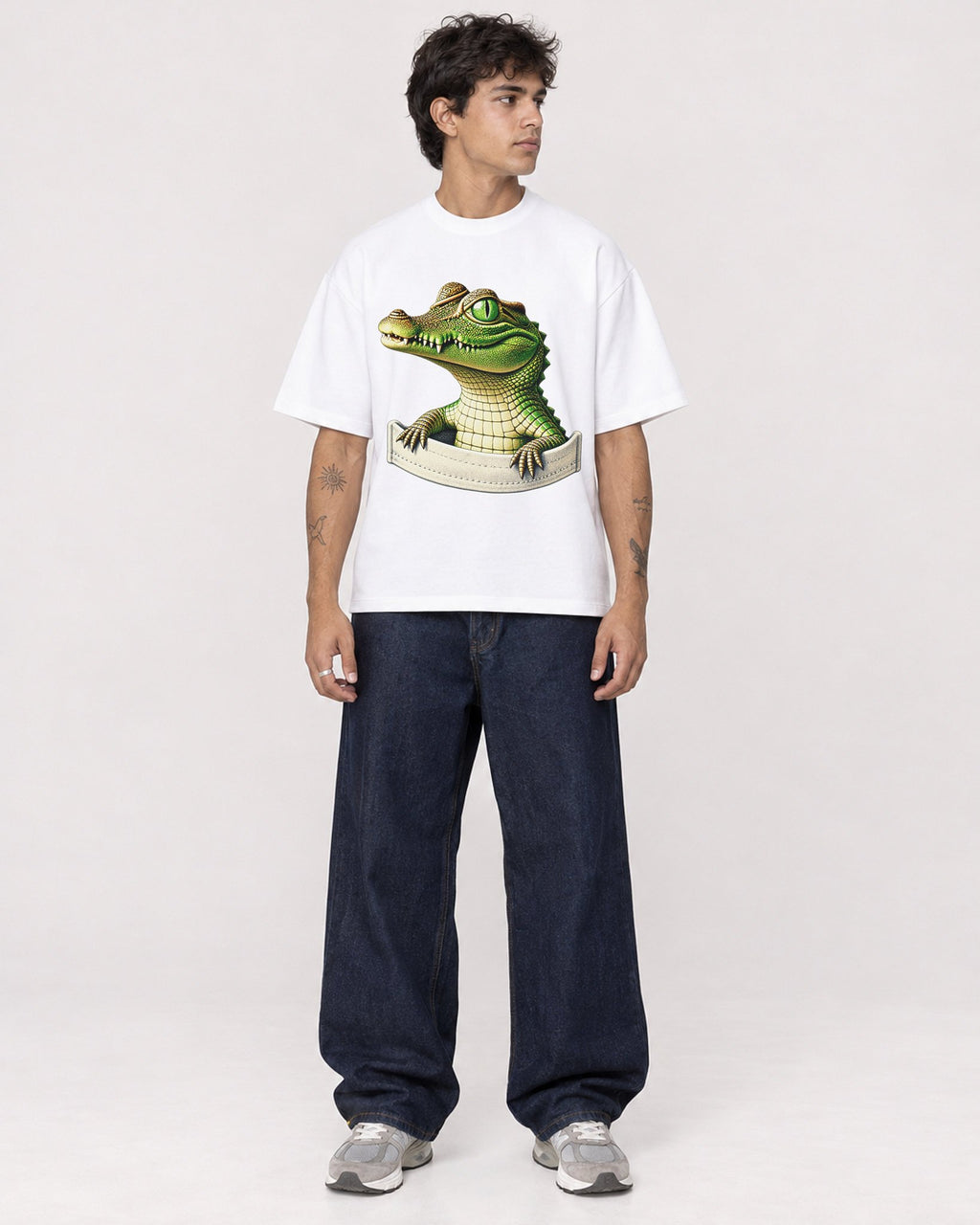 Mockup Boxy Heavyweight Tee White male full-body 06