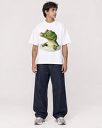 Mockup Boxy Heavyweight Tee White male full-body 06