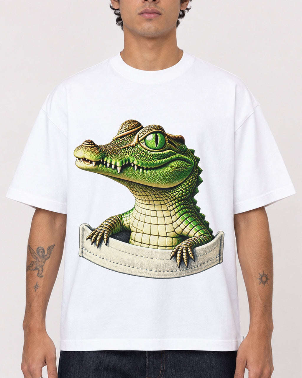 Mockup Boxy Heavyweight Tee White male close-up 06
