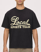 Mockup Boxy Heavyweight Tee Black male close-up 20