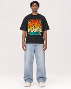 Mockup Boxy Heavyweight Tee Black male full-body 05