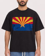 Mockup Boxy Heavyweight Tee Black male close-up 27