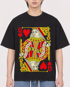 Mockup Boxy Heavyweight Tee Black male close-up 11