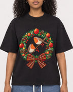 Mockup Boxy Heavyweight Tee Black female close-up 05
