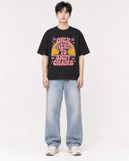 Mockup Boxy Heavyweight Tee Black male full-body 01