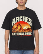 Mockup Boxy Heavyweight Tee Black male close-up 06