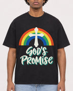 Mockup Boxy Heavyweight Tee Black male close-up 45