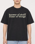 Mockup Boxy Heavyweight Tee Black male close-up 21