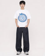Mockup Boxy Heavyweight Tee White male full-body 01