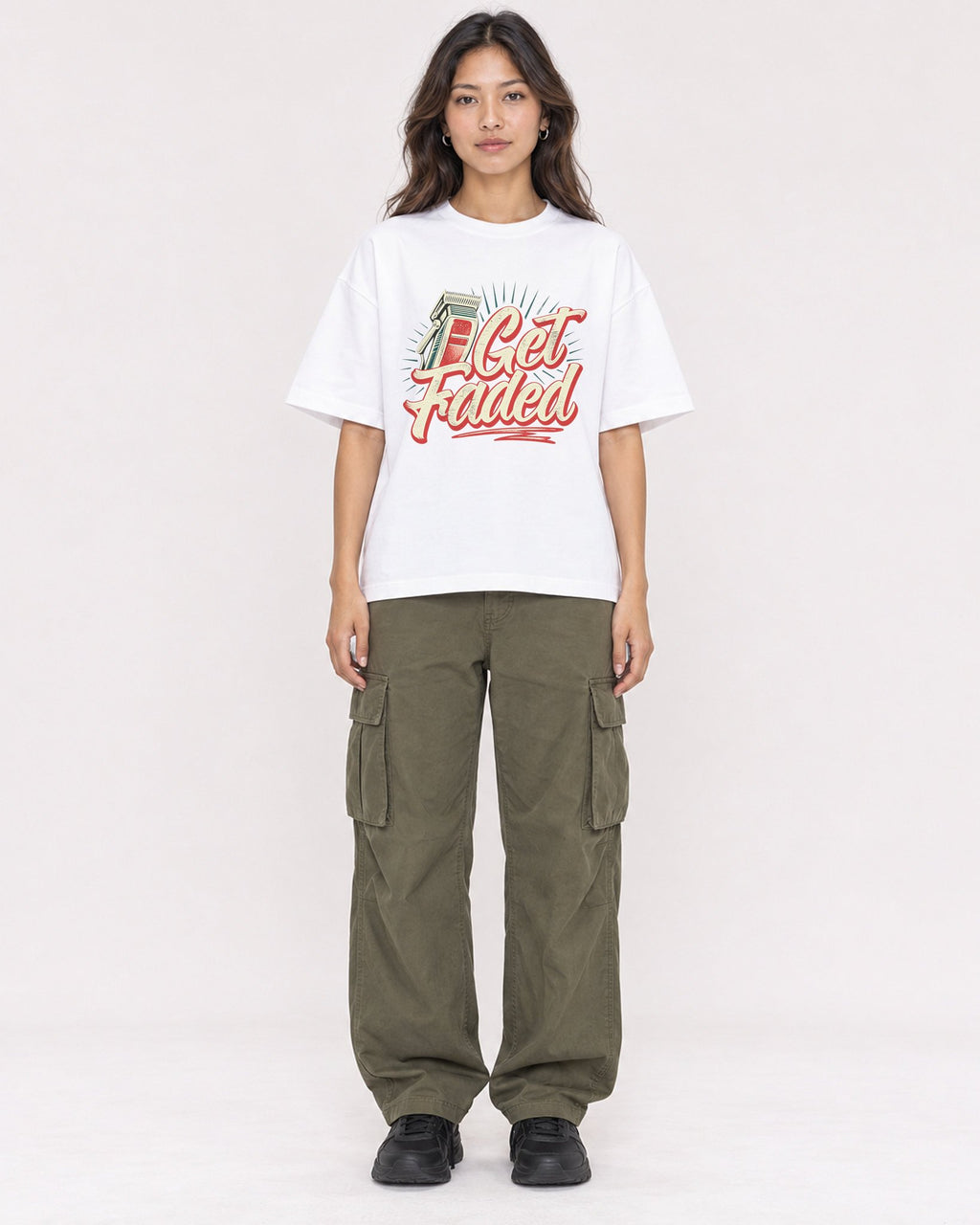 Mockup Boxy Heavyweight Tee White female full-body 02