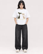 Mockup Boxy Heavyweight Tee White female full-body 13