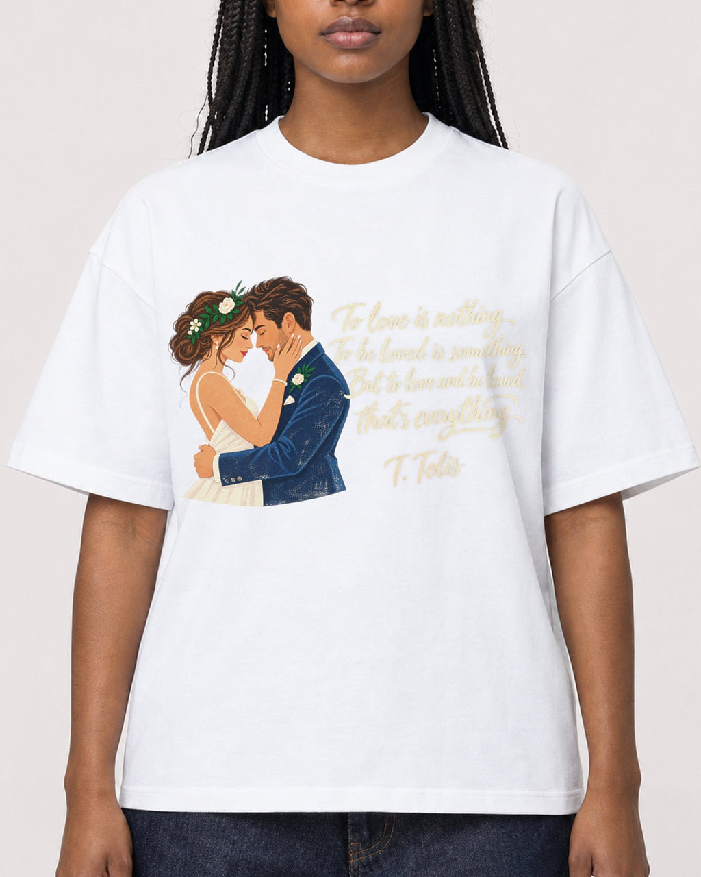Mockup Boxy Heavyweight Tee White female close-up 04