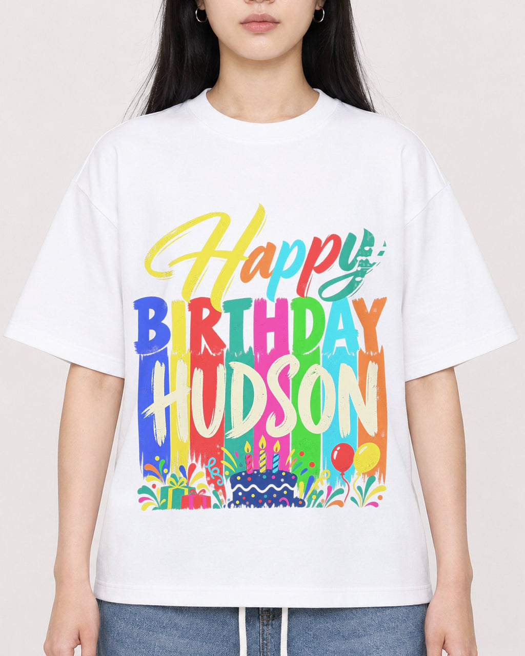 Mockup Boxy Heavyweight Tee White female close-up 01