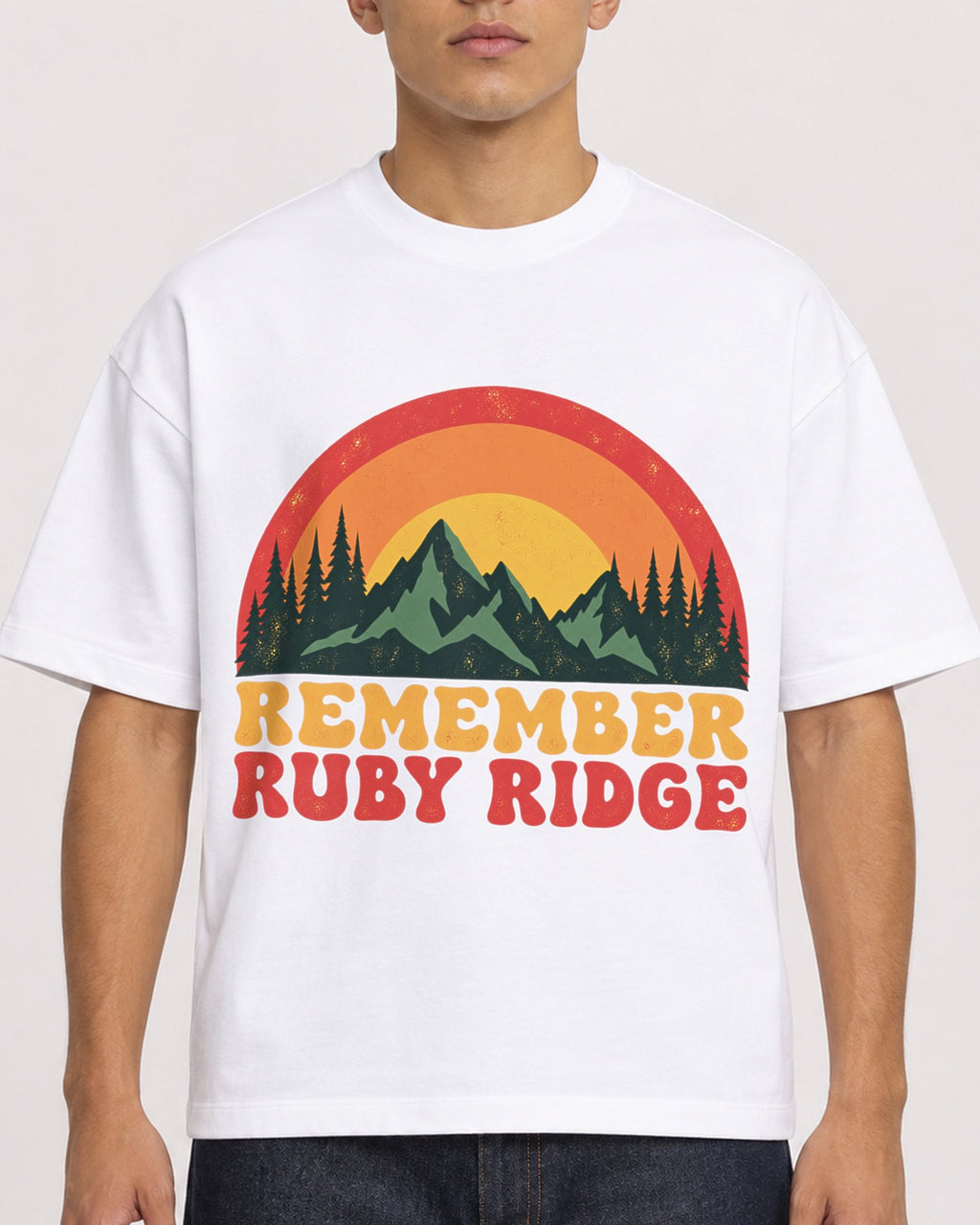 Mockup Boxy Heavyweight Tee White male close-up 16