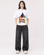 Mockup Boxy Heavyweight Tee White female full-body 03