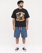 Mockup Boxy Heavyweight Tee Black male full-body 07