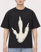 Mockup Boxy Heavyweight Tee Black male close-up 01