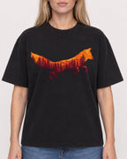 Mockup Boxy Heavyweight Tee Black female close-up 08