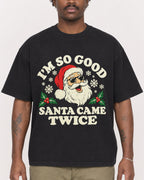 Mockup Boxy Heavyweight Tee Black male close-up 24