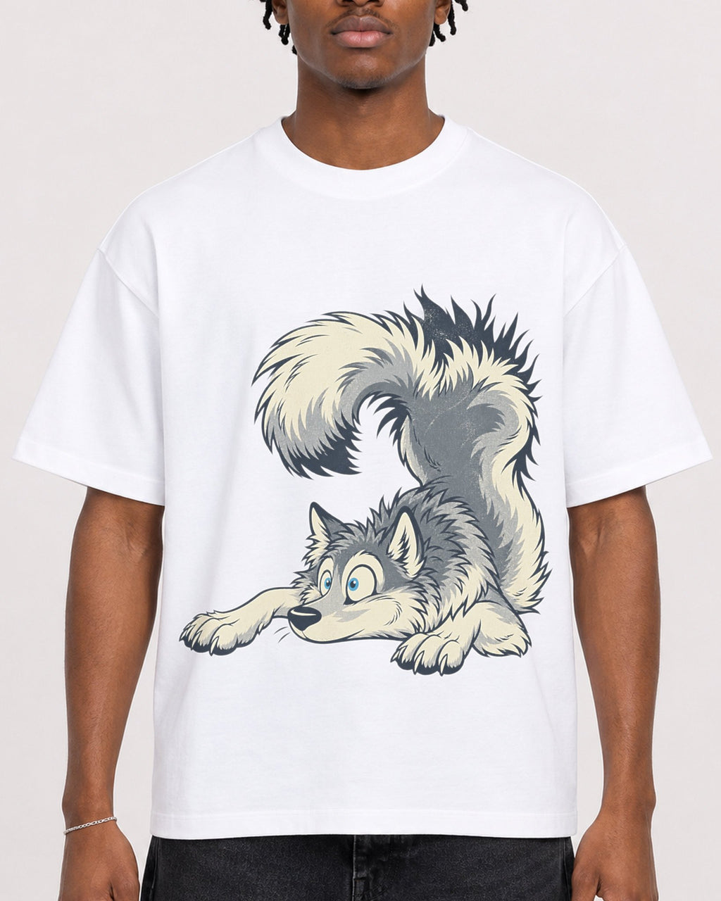 Mockup Boxy Heavyweight Tee White male close-up 05
