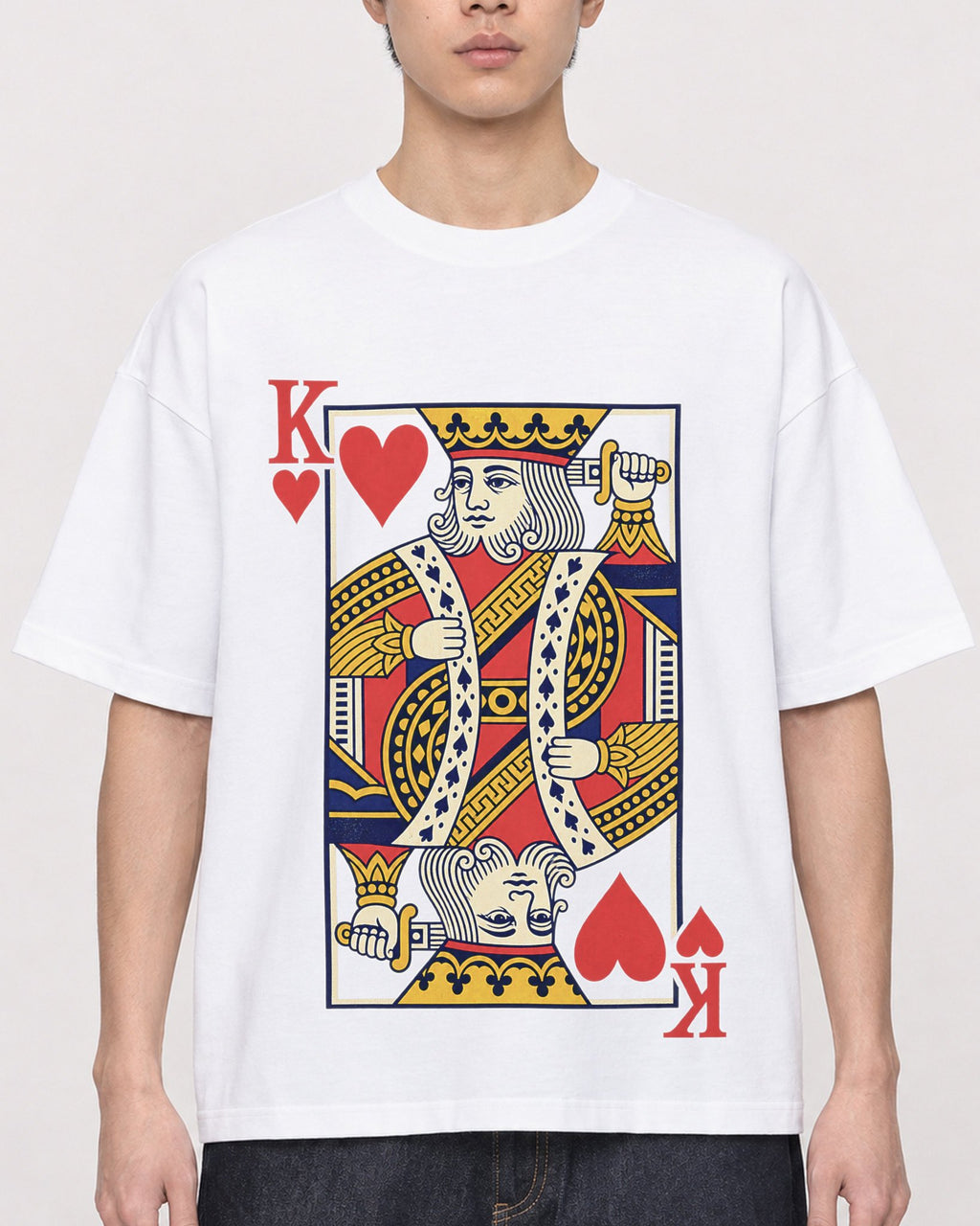 Mockup Boxy Heavyweight Tee White male close-up 01