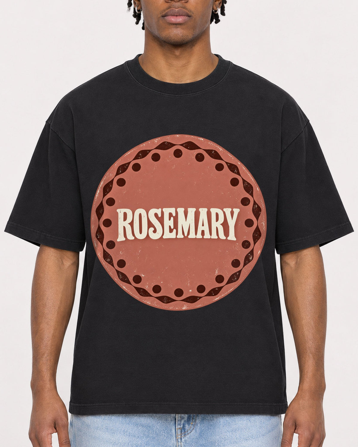 Mockup Boxy Heavyweight Tee Black male close-up 05