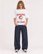 Mockup Boxy Heavyweight Tee White female full-body 49