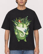 Mockup Boxy Heavyweight Tee Black male close-up 06