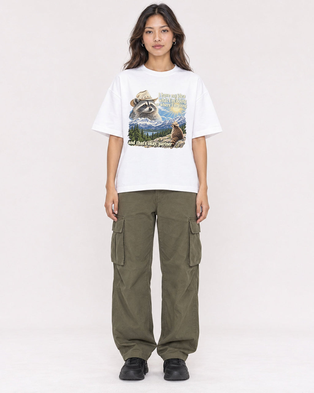 Mockup Boxy Heavyweight Tee White female full-body 02