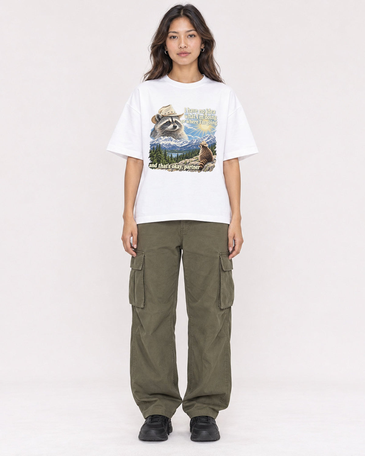 Mockup Boxy Heavyweight Tee White female full-body 02