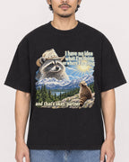 Mockup Boxy Heavyweight Tee Black male close-up 02