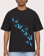 Mockup Boxy Heavyweight Tee Black male close-up 05