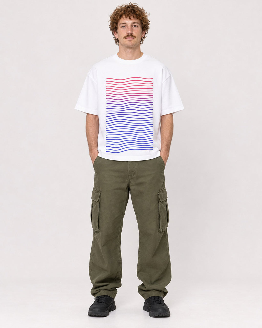 Mockup Boxy Heavyweight Tee White male full-body 09