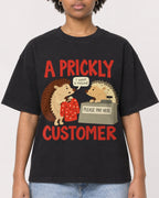 Mockup Boxy Heavyweight Tee Black female close-up 35