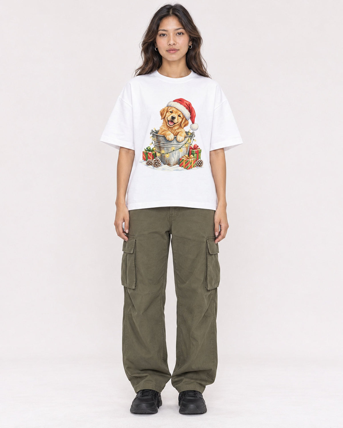 Mockup Boxy Heavyweight Tee White female full-body 02