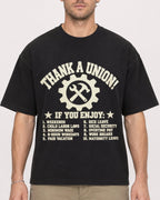 Mockup Boxy Heavyweight Tee Black male close-up 08