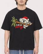 Mockup Boxy Heavyweight Tee Black male close-up 03