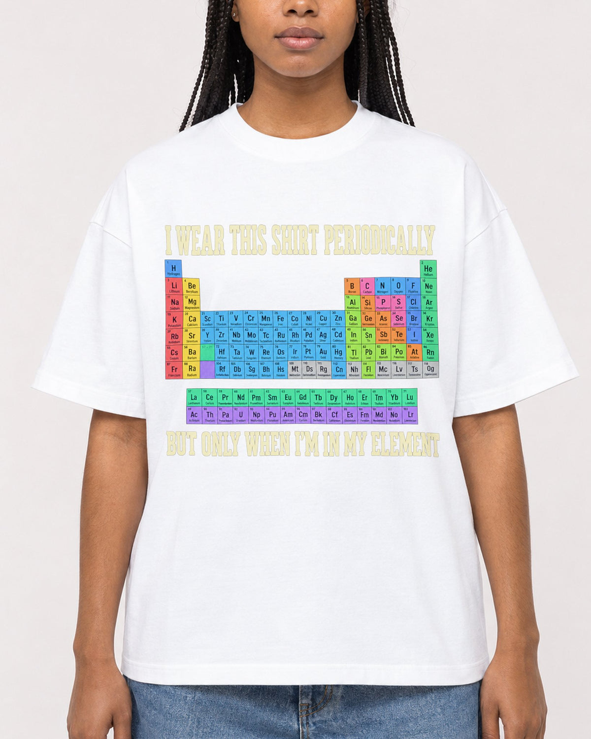 Mockup Boxy Heavyweight Tee White female close-up 45