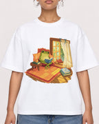 Mockup Boxy Heavyweight Tee White female close-up 20