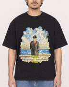 Mockup Boxy Heavyweight Tee Black male close-up 02