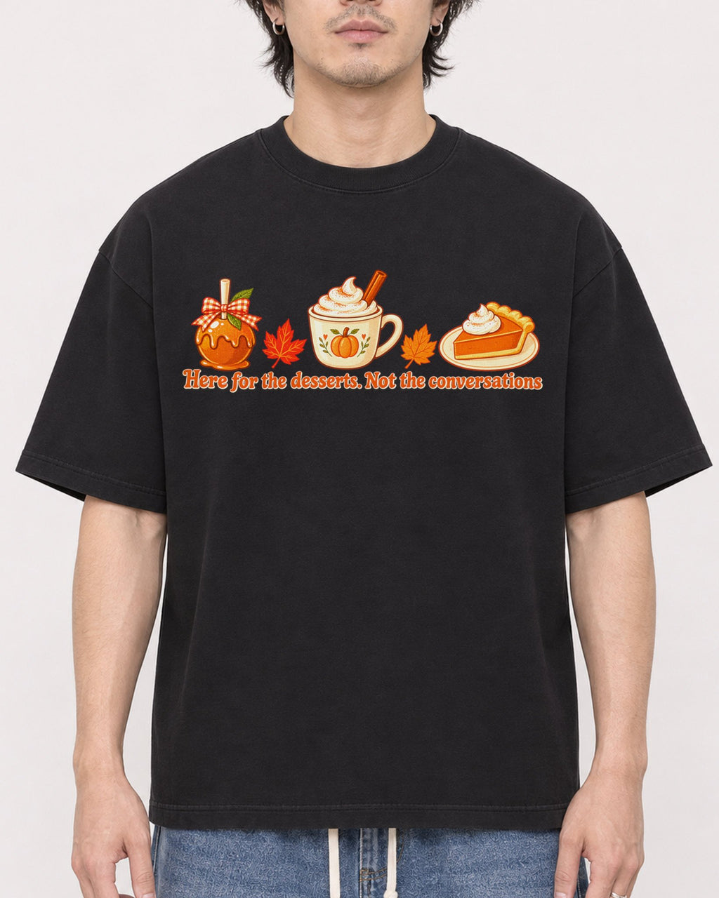 Mockup Boxy Heavyweight Tee Black male close-up 03