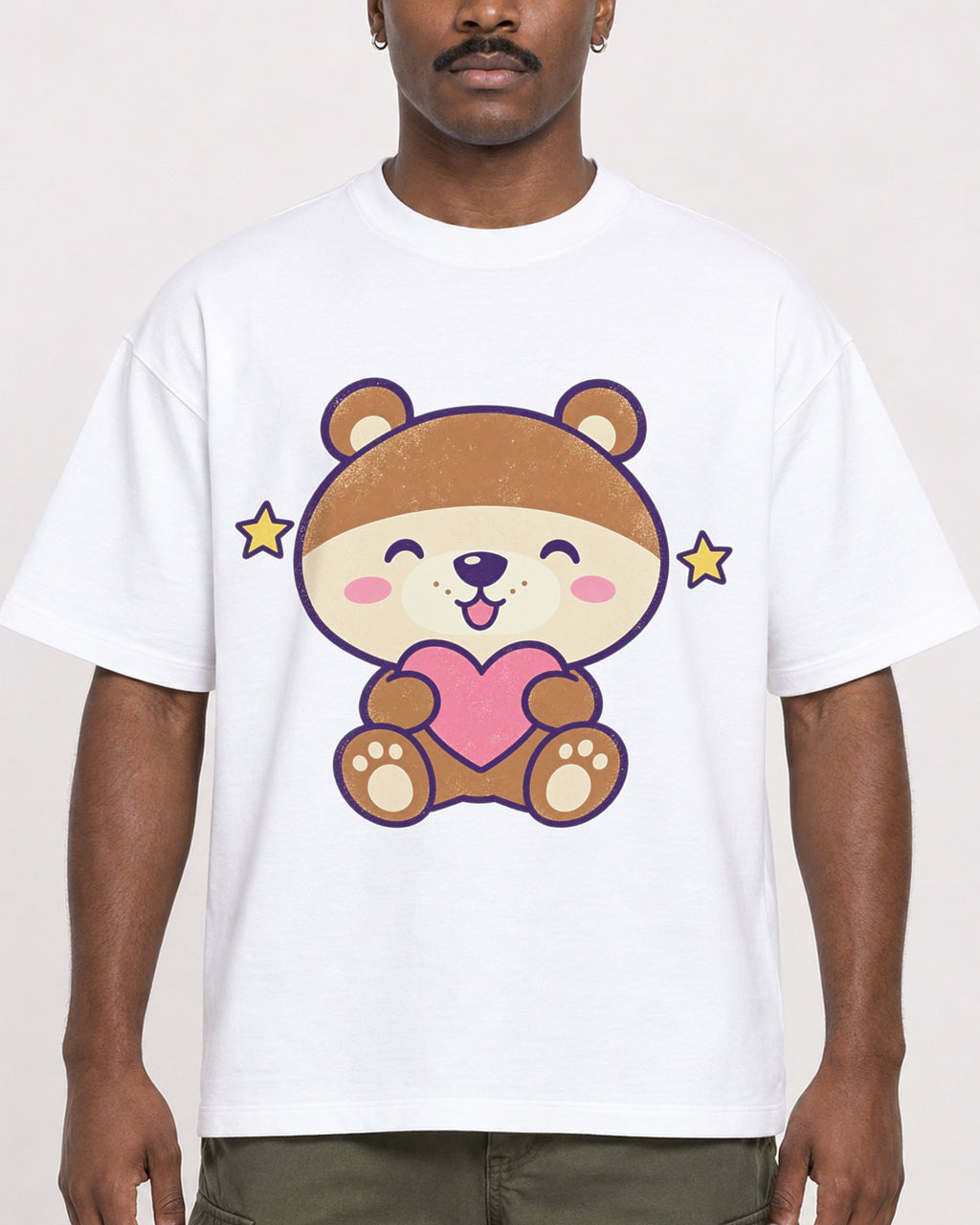 Mockup Boxy Heavyweight Tee White male close-up 14