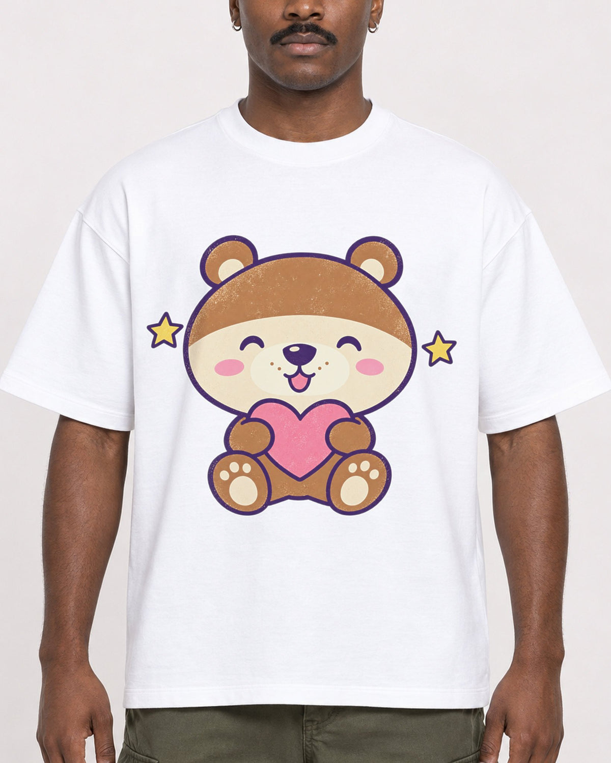 Mockup Boxy Heavyweight Tee White male close-up 14